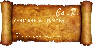 Csákány Réka névjegykártya
